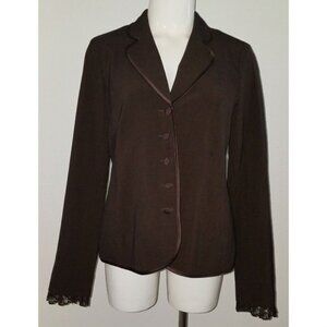 Motherhood Maternity Brown Blazer Jacket Size Small Career Pink Lined Lace Wrist